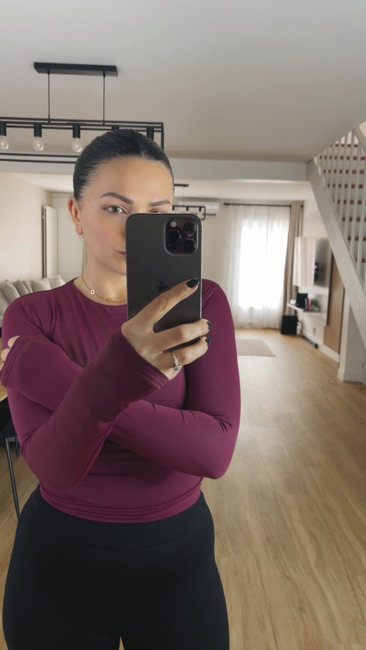 Top ajusté à manches longues